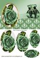 Green Roses & Lace Purse Oval Pyramids