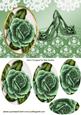 Green Roses & Sparkle Shoes Oval Pyramids