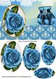 Blue Roses & Lace Purse Oval Pyramids