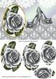 Silver Roses & Sparkle Shoes Oval Pyramids