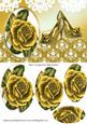 Gold Roses & Sparkle Shoes Oval Pyramids