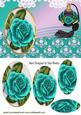 Perfume and Turq Roses Oval Pyramids
