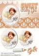 Sweet Baby Girl in Peach/lemon Oval Pyramids