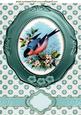 Pretty Bird on a Branch with Flowers A4