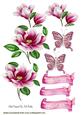 Pink Magnolias with Butterflies & Tags