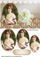 Vintage Lady Oval Pyramids with Cream Roses & Lace