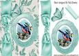 Pretty Bird in Oval Frame with Big Bow