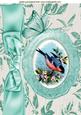 Pretty Bird in Oval Frame with Big Bow A4