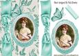 Pretty Vintage Lady in Oval & Pearls Frame, & Big Bow