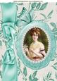 Pretty Vintage Lady in Pearl Frame with Bow A4