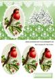 Little Robin with Christmas Trees Oval Pyramids