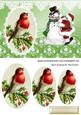 Santa with Snowman & Robin Oval Pyramids