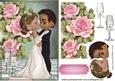 Lovely Pink Roses with Couple & Champagne