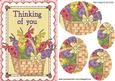 Pretty Basket of Flowers Oval Pyramids