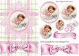 Baby Girl on Lace Flower with Bow Oval Pyramids
