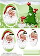Santa Oval Pyramids, with Funny Christmas Tree