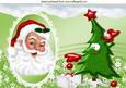 Santa with Funny Christmas Tree A4