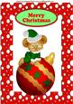 Mouse in Santa Hat on a Christmas Bauble A4