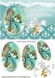 Pretty Snow Scene with Cottage & Bells Oval Pyramids