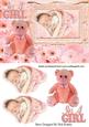 Baby Girl with Cute Teddy & Daisies in Frame