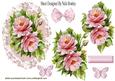 Pink Roses & Butterflies in Floral Frame