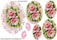 Pink Roses & Butterflies in Oval Pyramids