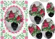Red Silk Roses & Gypsophila Oval Pyramids