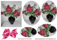 Silk Roses & Gypsophila in Vase Oval Pyramids