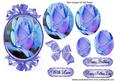 Blue Rose Oval Pyramids in Antique Frame