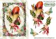 Vintage Feather with Bow in Rose Frame