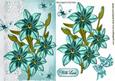 Pretty Blue Flowers on Broderie Anglaise & Butterflies