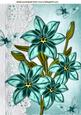 Pretty Blue Flowers on Broderie Anglaise A4