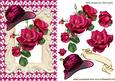 Pretty Red Roses with Hat in Cream Frame