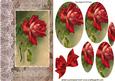 Red Rose on Music with Bow Oval Pyramids