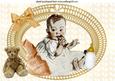 Vintage Baby Boy with His Bottle in Ornate Frame A4