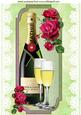 Champagne and Roses on a Plaque with Lace A4