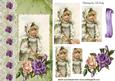 Pretty Vintage Girl in the Rain on Lace, Roses Pyramids