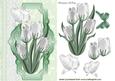 White Tulips and Doves on Lace on a Plaque