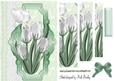 White Tulips and Doves on Lace Pyramids