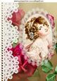 Vintage Lady with Lace and Roses A4