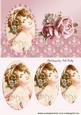 Pretty Vintage Lady in Oval Pyramids & Roses