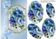 Bouquet of Lilac/blue Flowers Oval Pyramids