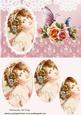 Vintage Lady with Lace & Pretty Roses Oval Pyramids
