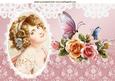 Vintage Lady with Lace & Pretty Roses A4