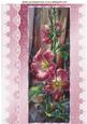 Pink Garden Flowers with Lace A4