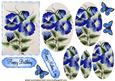 Blue and White Pansies Oval Pyramids