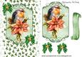 Red Robin on a Plaque with Holly, & Poinsettias