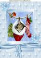 Cute Kitten Sleeping in Santa Stocking A4