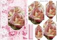 Pink Rose in Bracket Pyramid on Script with Lace