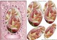 Pink Roses Oval Pyramids in Lace Frame